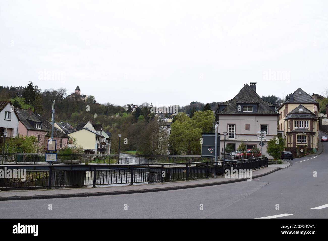 small town street in Kyllburg in the Eifel Stock Photo