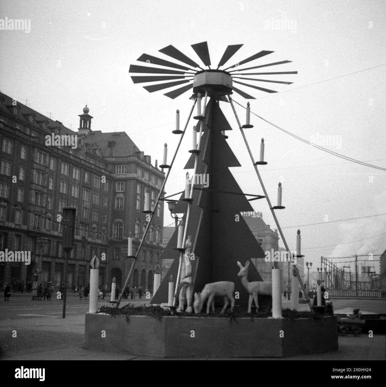 Christmas pyramid in Dresden in 1969. Stock Photo