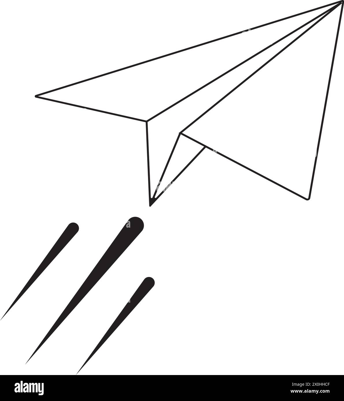 Paper plane icon vector, Send Message solid logo illustration. Stock Vector