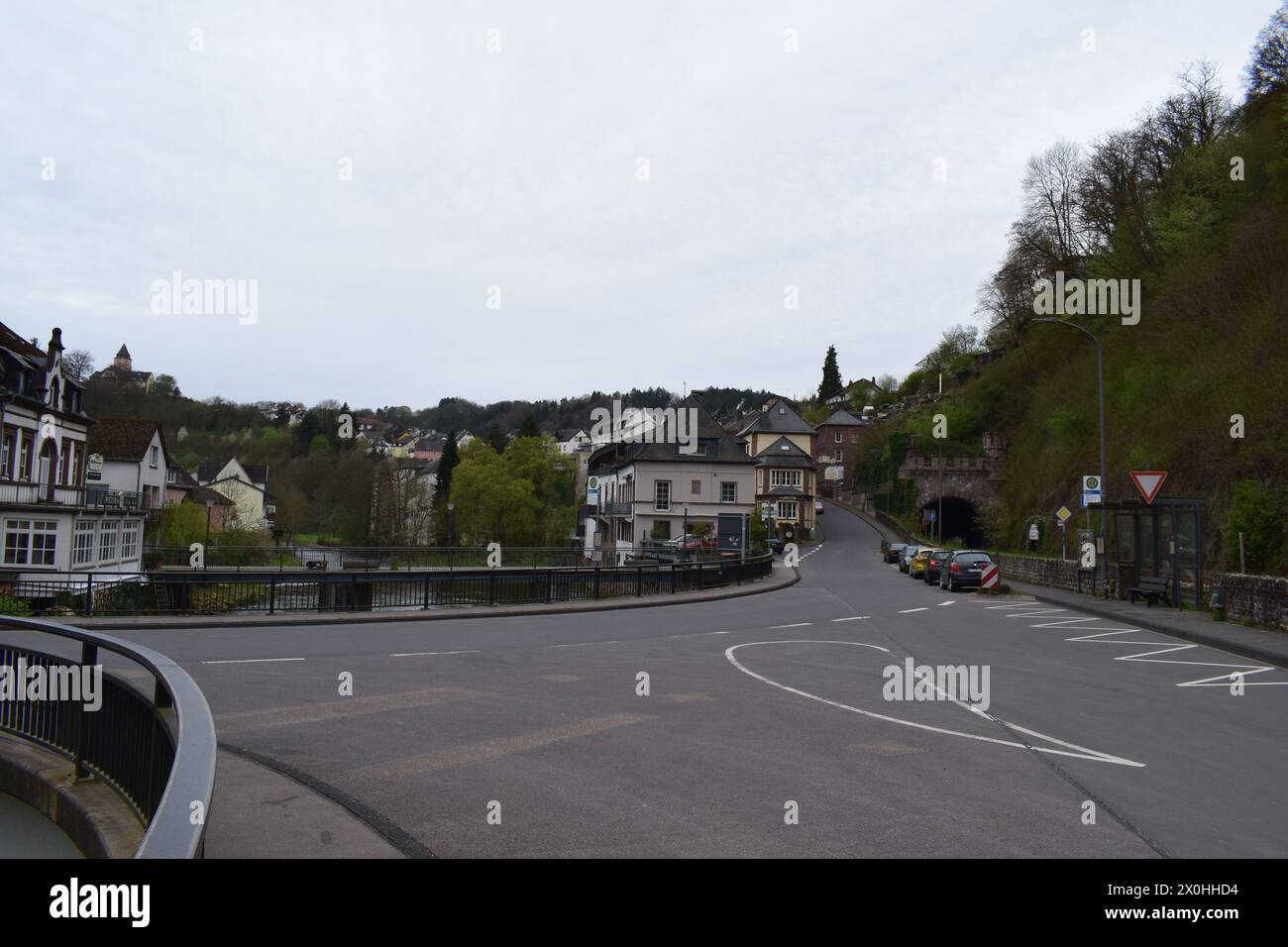 small town street in Kyllburg in the Eifel Stock Photo