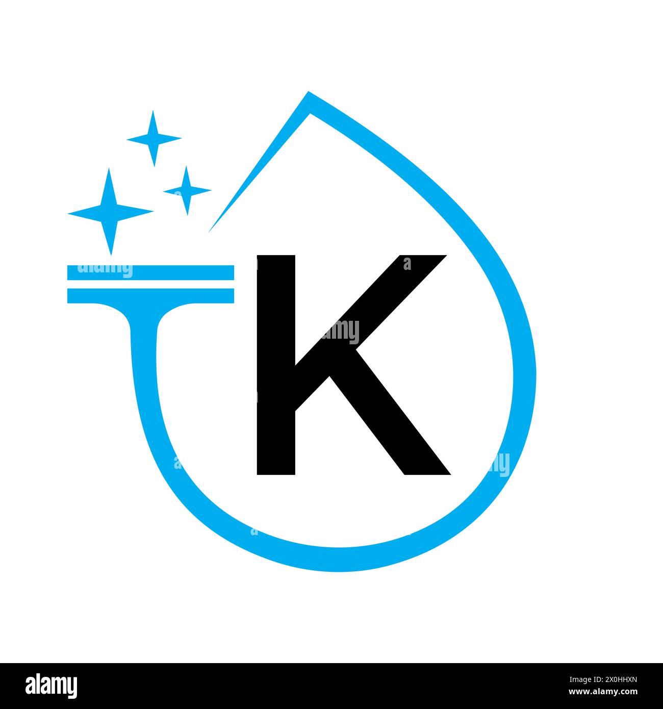 Clean Logo Design On Letter K With Water Symbol. Maid Sign Stock Vector ...