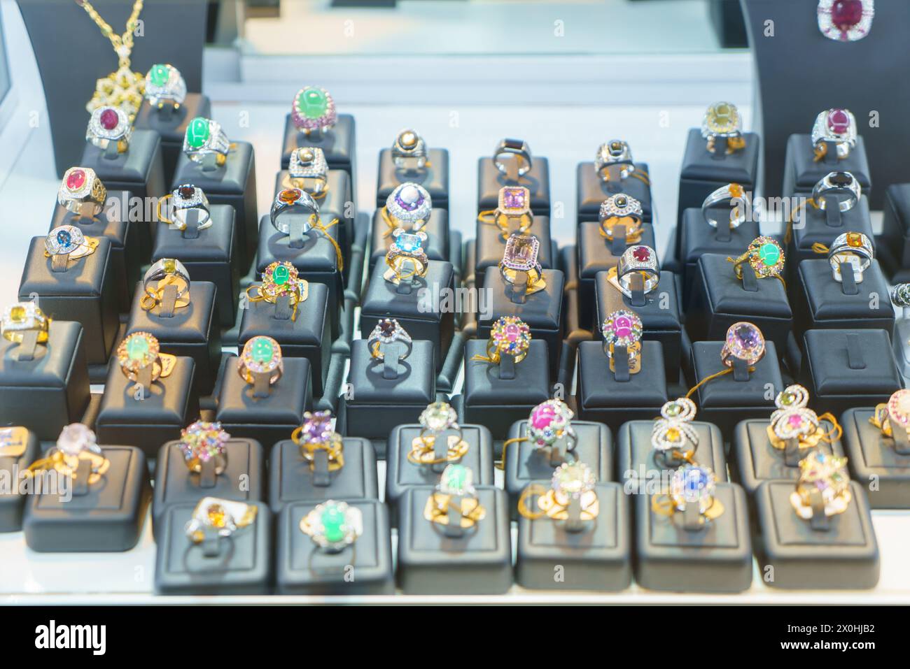 Step into opulence with a glimpse through the window display of a 