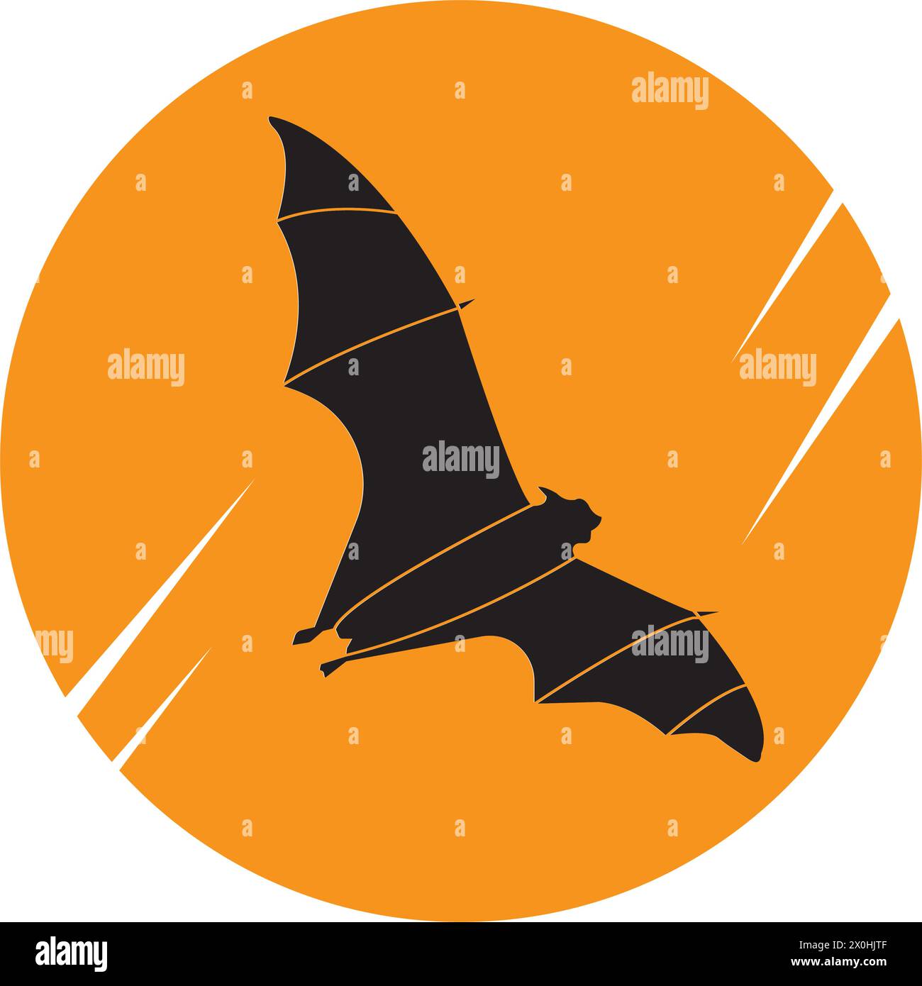 flying bat icon design template vector isolated illustration Stock Vector