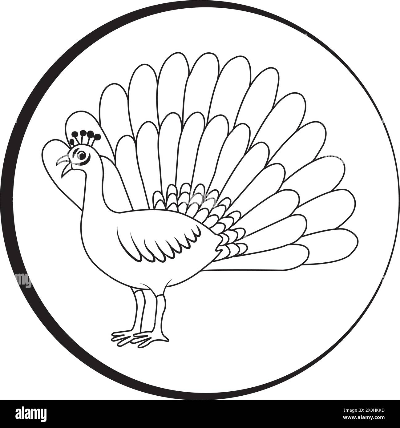 peacock bird vector icon illustration simple design Stock Vector