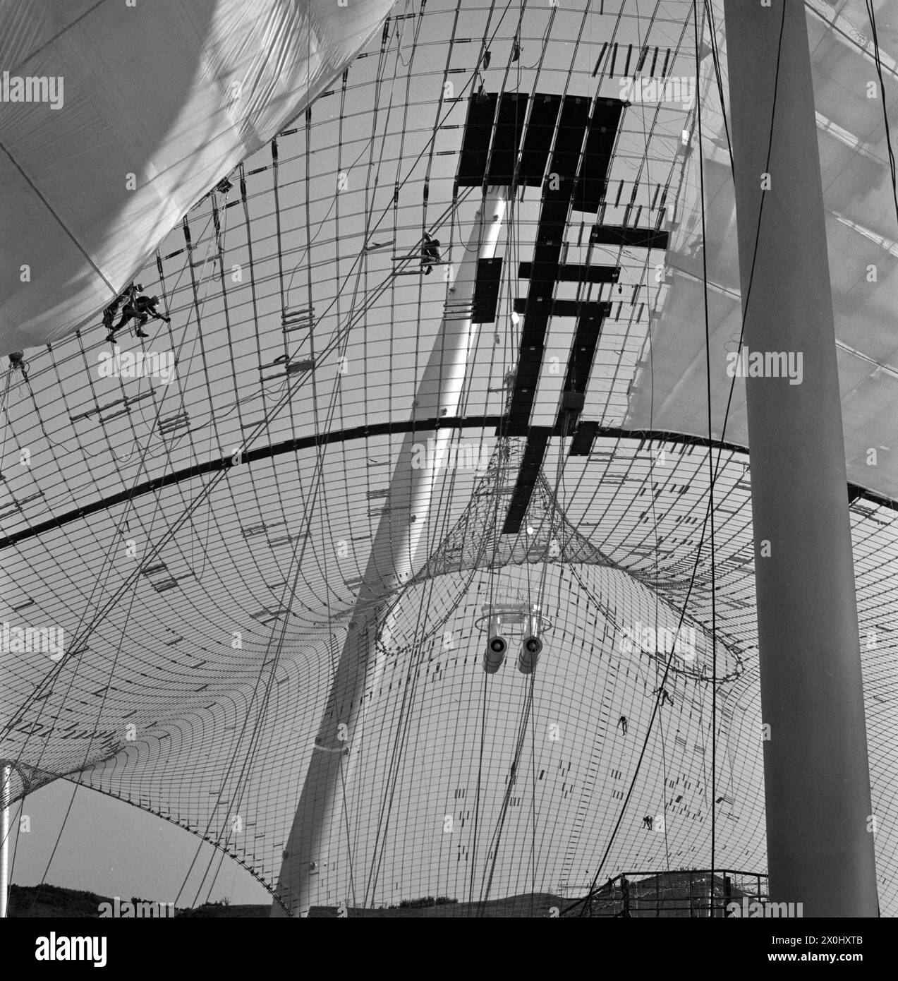 View of the tent roof of the Munich Olympic Stadium Stock Photo - Alamy