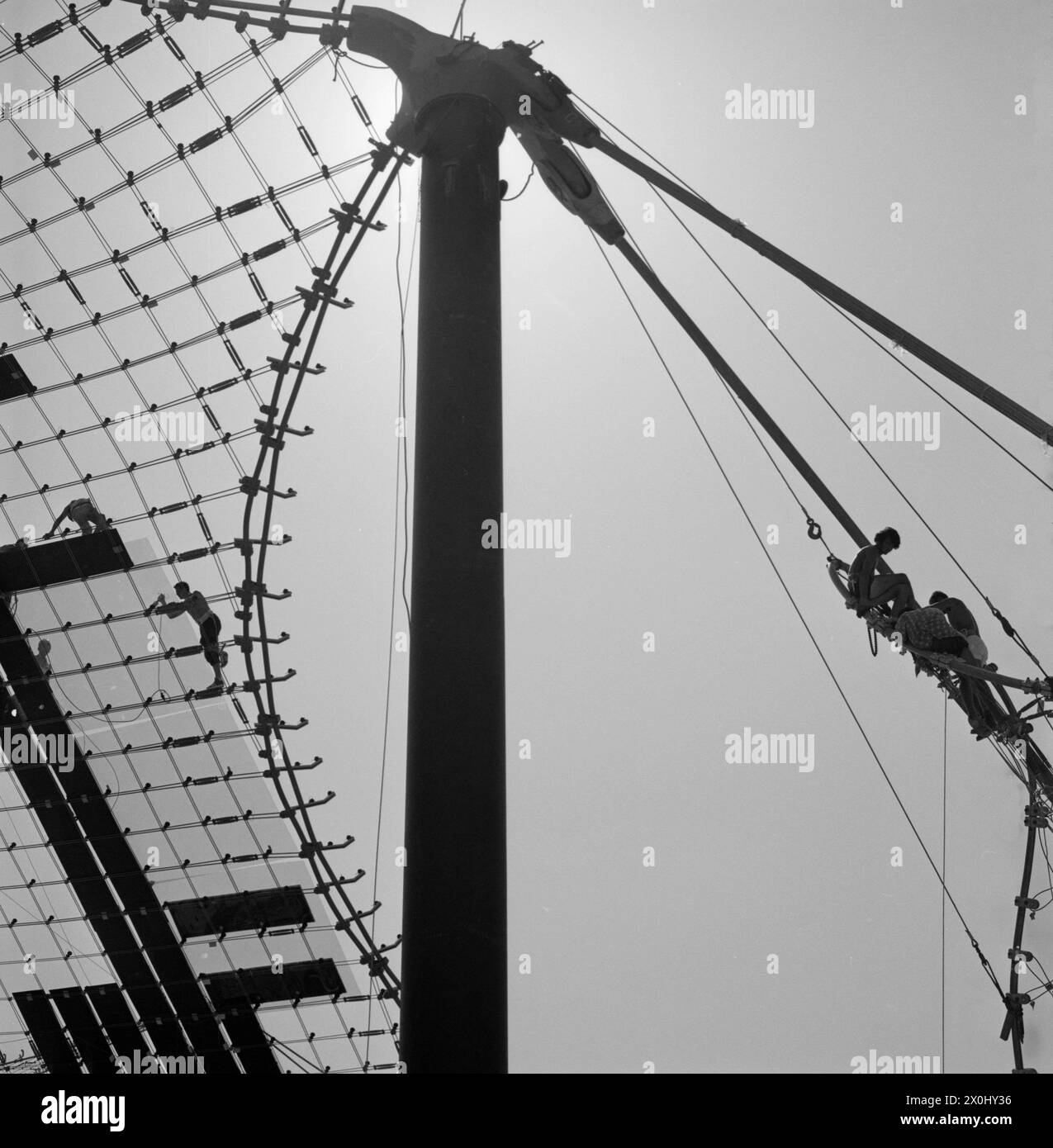 View of the tent roof of the Munich Olympic Stadium Stock Photo - Alamy