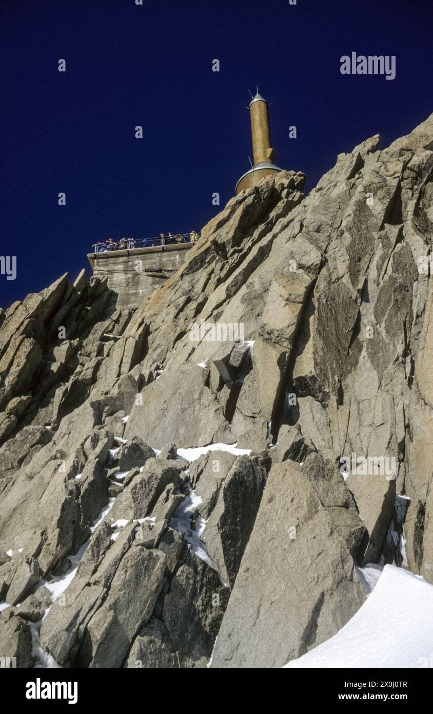 Viewing platform on the Aiguille du Midi [automated translation] Stock