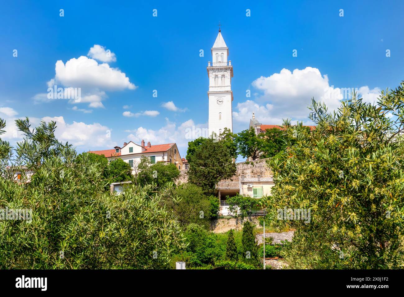 View or cityscape of Novi Vinodolski at croatian kvarner coast. Stock Photo