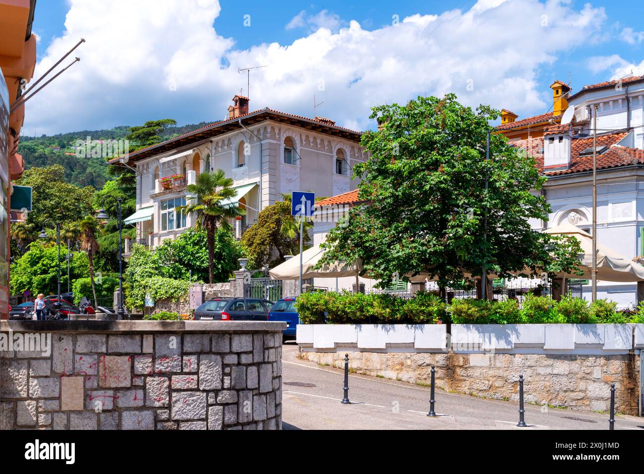 Cityscape of Lovran, Istria, Croatia Stock Photo