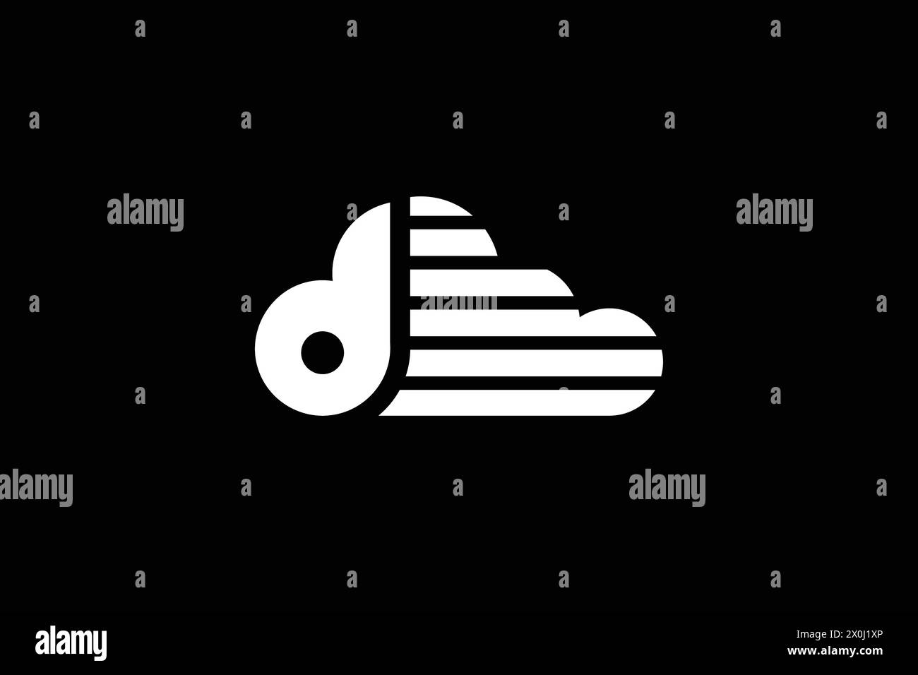 Professional Letter D Cloud Logo Design Template Stock Vector