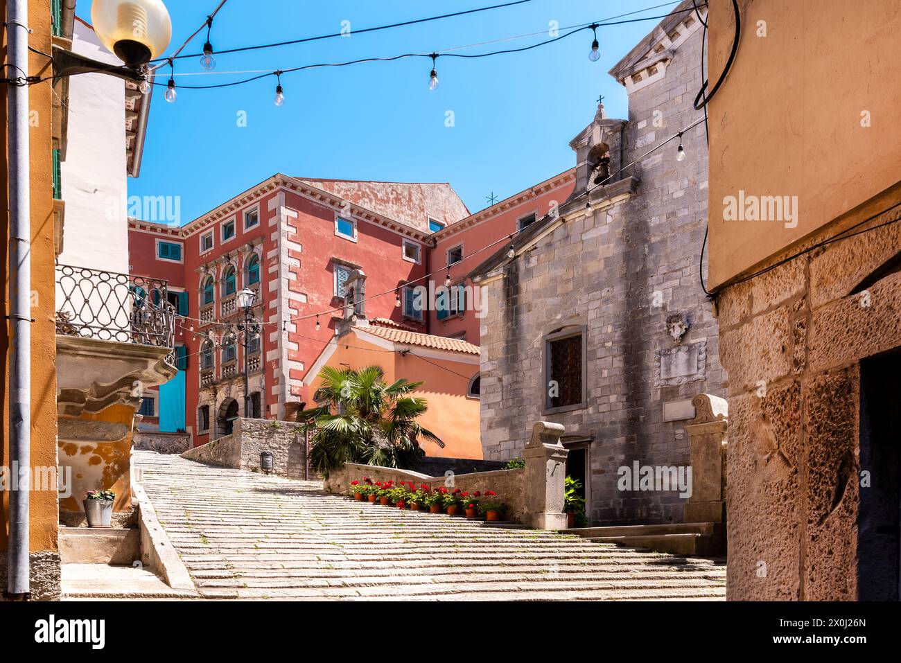 Historic center of Labin at daytime, Istria, Croatia Stock Photo