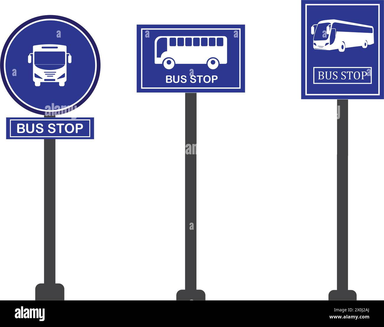 Bus stop sign transport transportation service board Stock Vector ...
