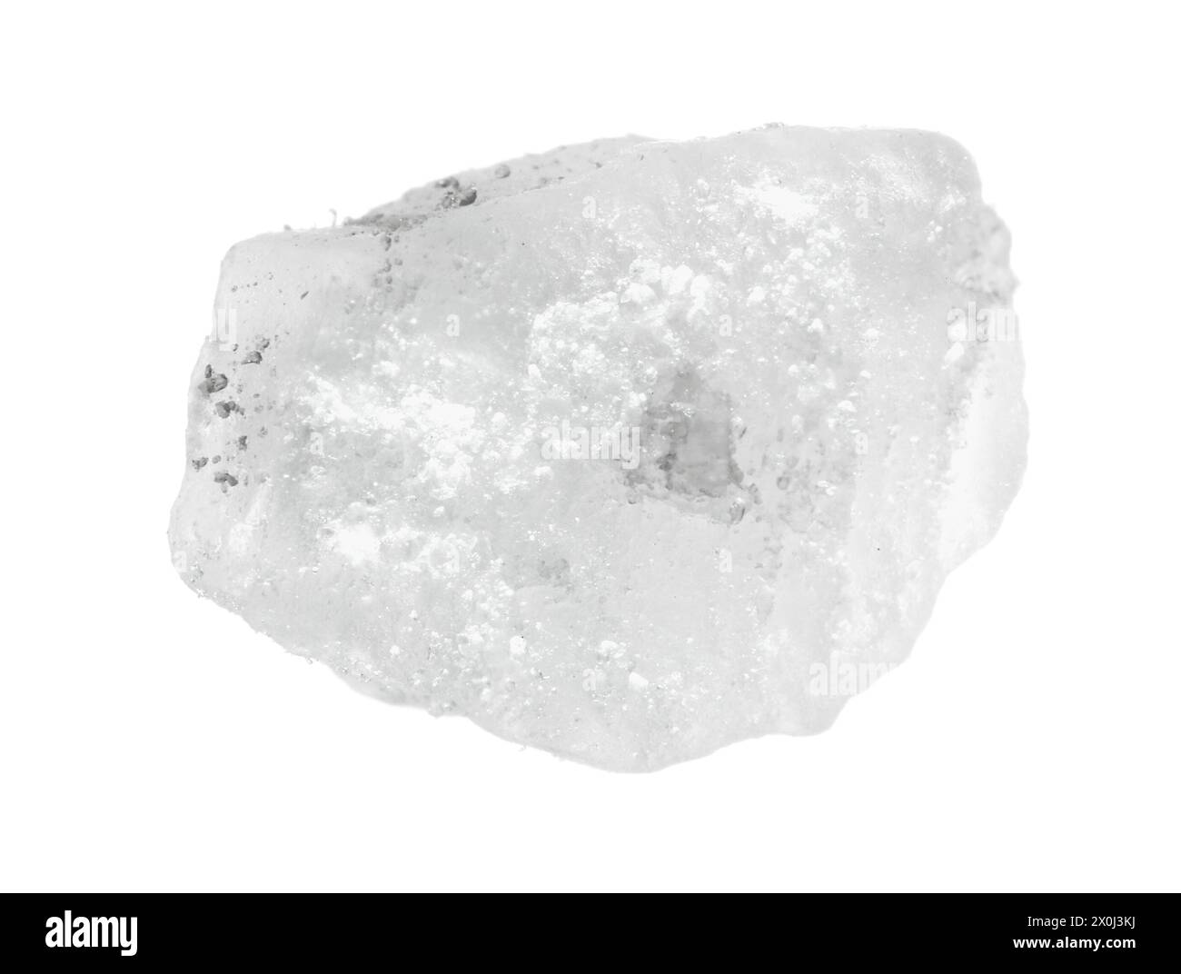 Crystal of natural sea salt isolated on white Stock Photo