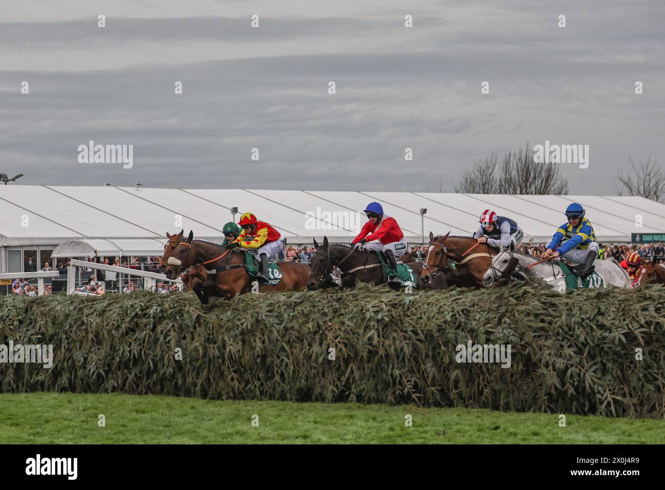 Horses jump the chair during the The Randox Grand National 2024 Ladies