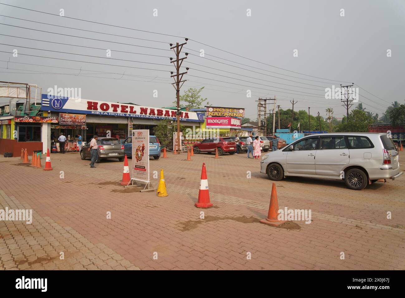 Hotel Nabanna complex. A restaurant complex at Singur of the Rikta Hotel & Restaurant Pvt. Ltd. National Highway 16, Hooghly, West Bengal, India. Stock Photo