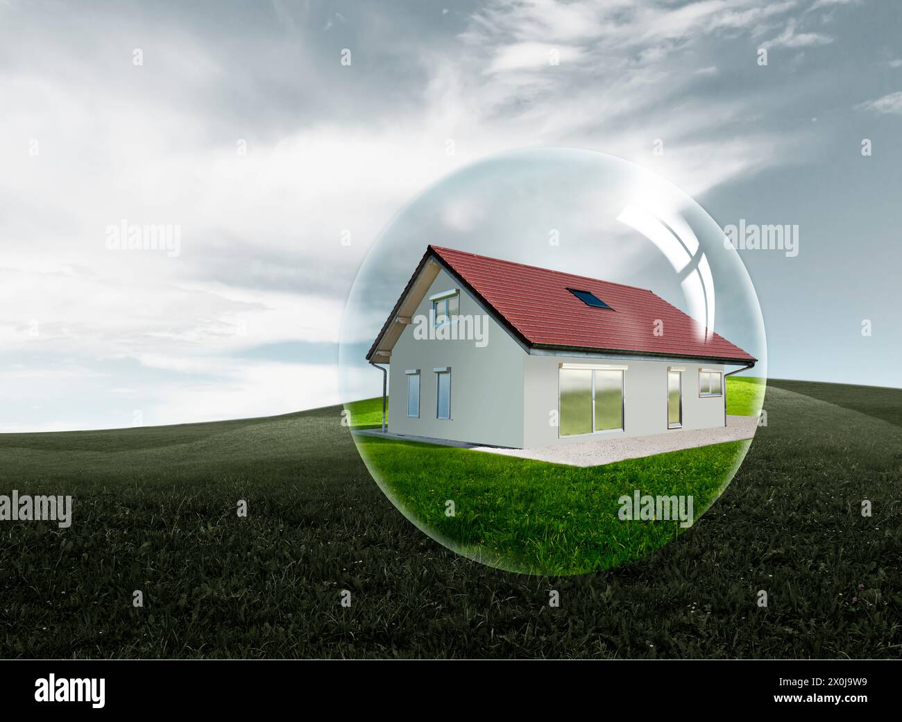 Dream of owning your own home in a bubble Stock Photo