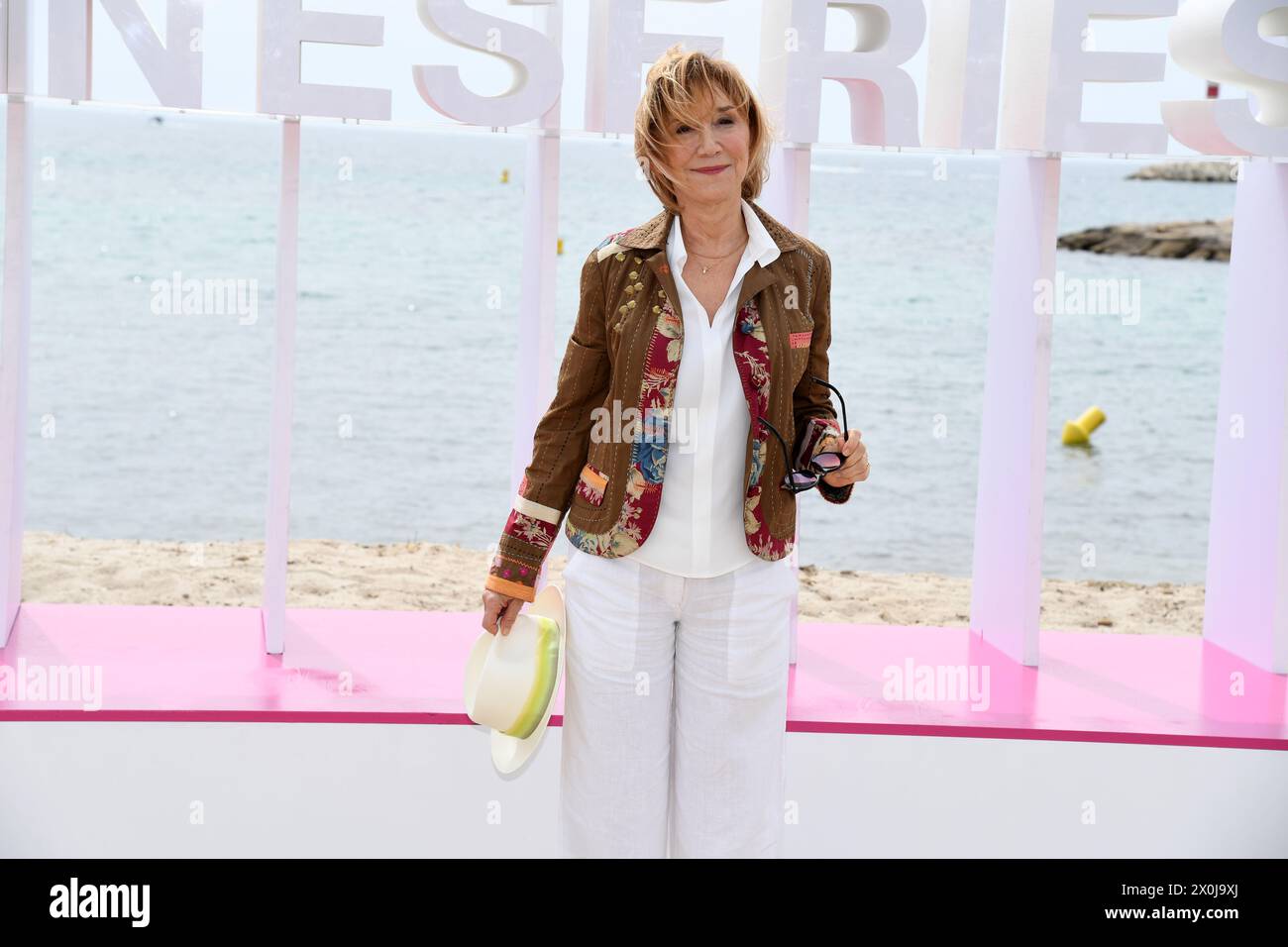 CANNES, FRANCE - APRIL 07: Marie-Anne Chazel attends the 'Brocéliande' Photocall during the 7th Canneseries International Festival on April 07, 2024 i Stock Photo