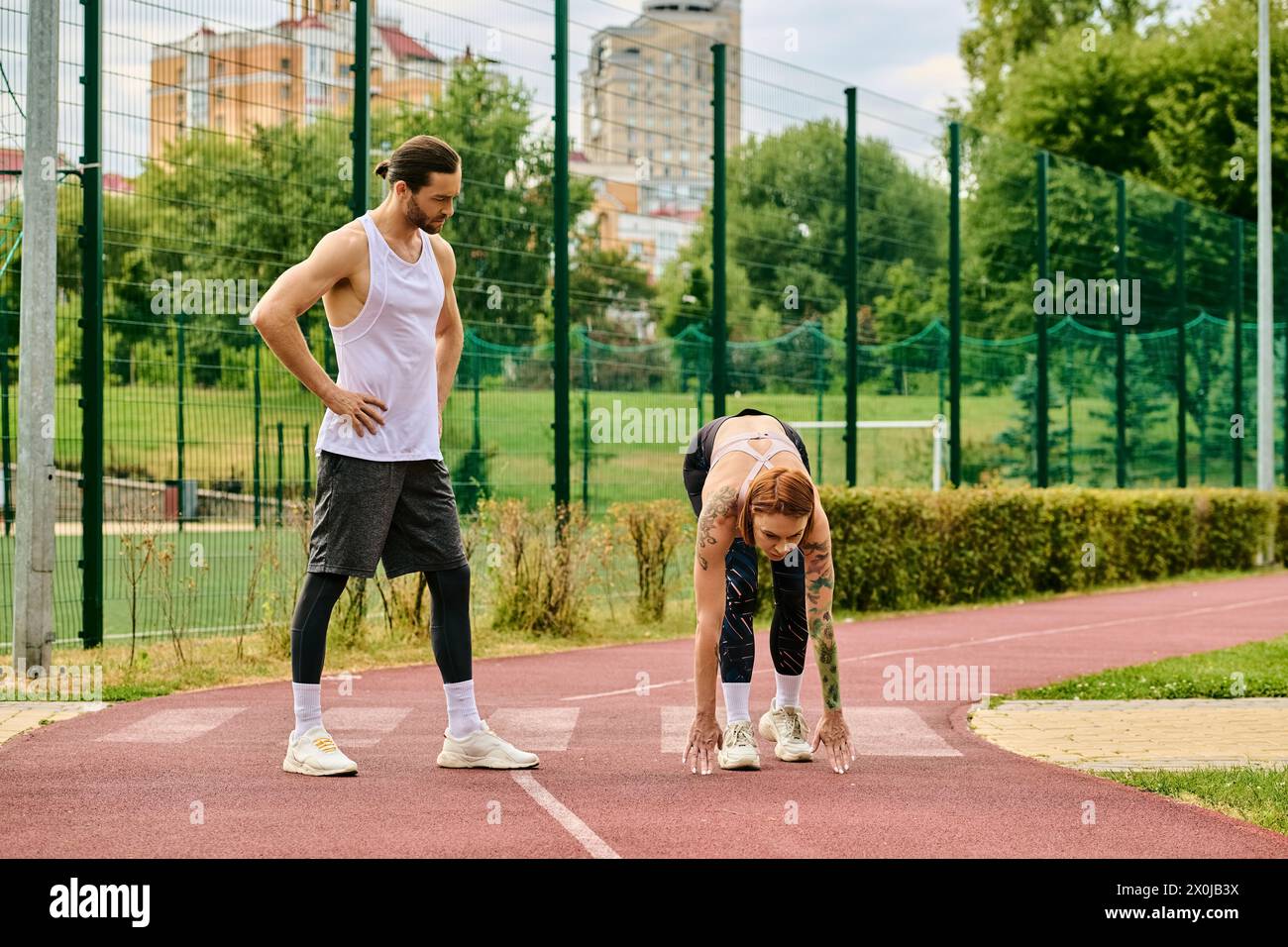 Athletic woman engaging in standing hi res stock photography and images