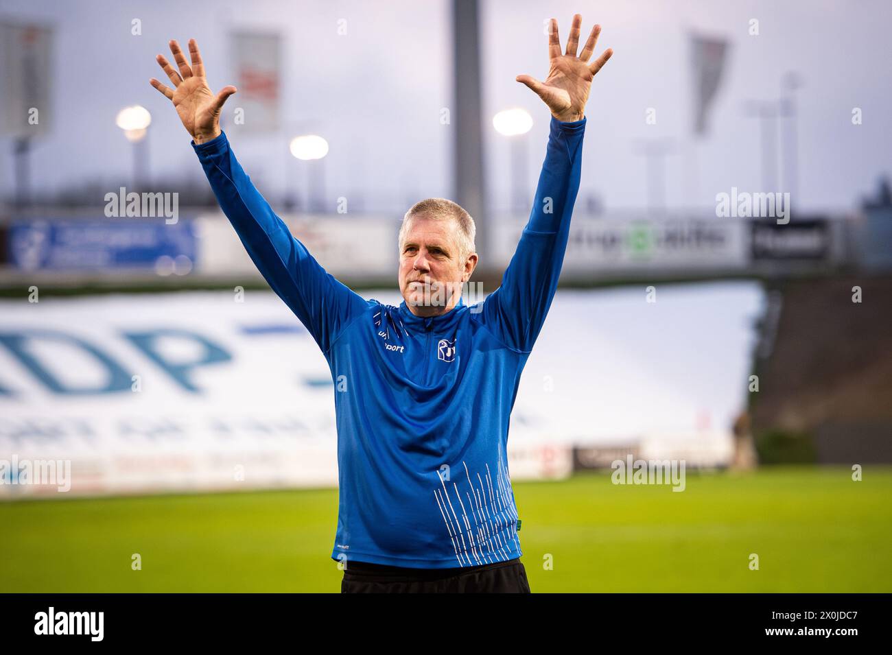 Fredericia, Denmark. 11th Apr, 2024. Head coach Kent Nielsen of Silkeborg IF seen after the Oddset Cup match between FC Fredericia and Silkeborg IF at Monjasa Park in Fredericia. (Photo Credit: Gonzales Photo/Alamy Live News Stock Photo