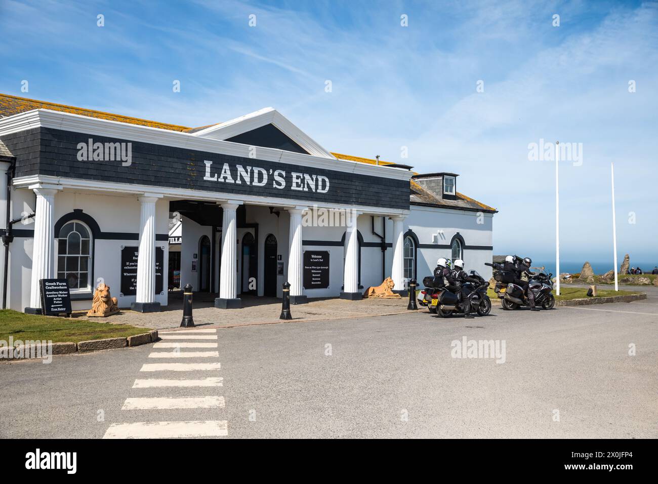 Land's End, Cornwall, UK. 12th Apr, 2024. People were out walking while enjoying the amazing views and Glorious Sunshine over Land's End in Cornwall. It is one of Britain's best loved landmarks, famous for its unique location, natural beauty and stunning scenery. Credit: Keith Larby/Alamy Live News Stock Photo