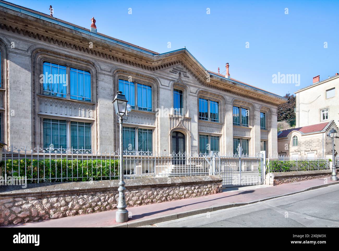 former faculty of medicine, historical center, facades, city walk, Montpellier, Herault, France, Stock Photo