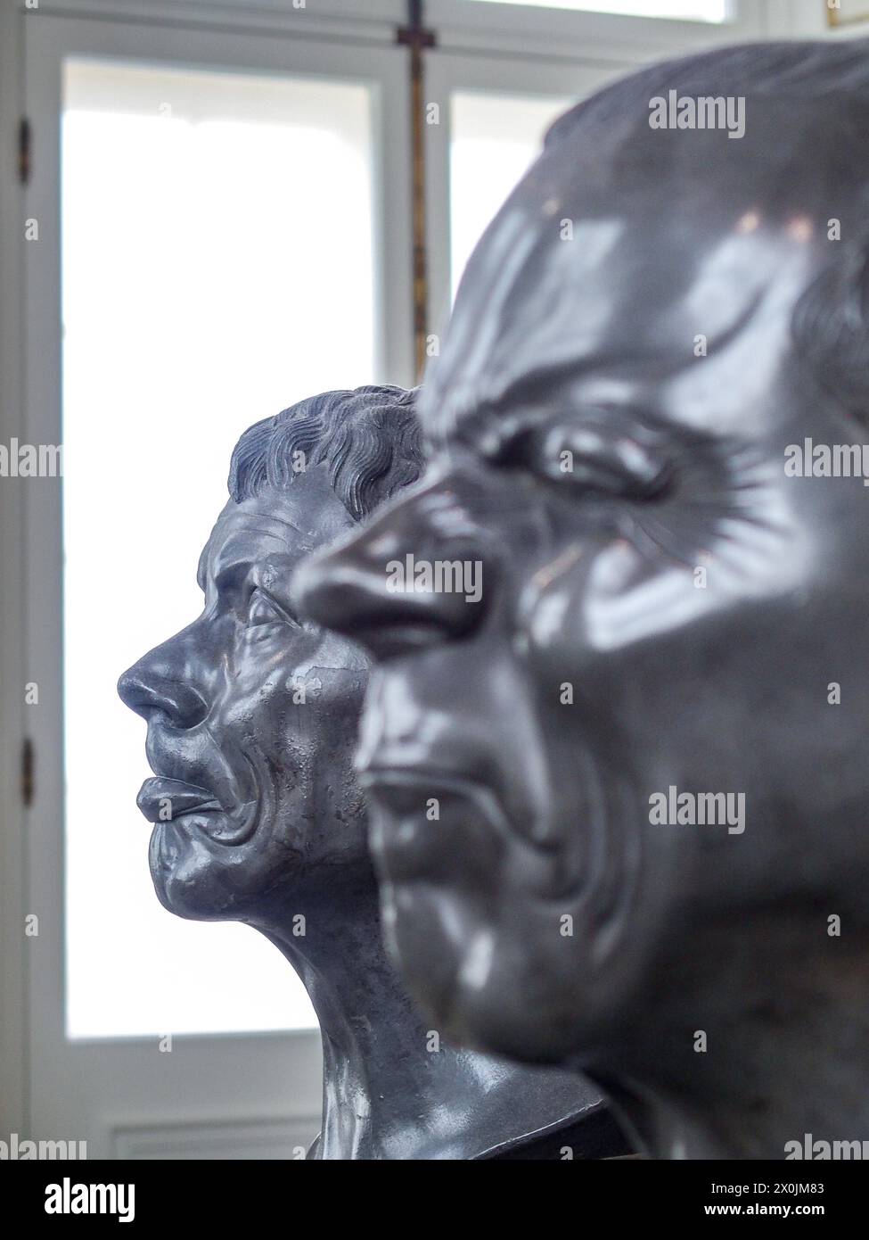 Vienna, Austria, Austria. 12th Apr, 2024. Close up of the character heads of FRANZ XAVER MESSERSCHMIDT, inside the Upper Belvedere Palace in Vienna. The Upper Belvedere palace is one of the world's first public museums, opening in 1777. It houses some of the most coveted artwork and most diversified collections in Europe. (Credit Image: © Bianca Otero/ZUMA Press Wire) EDITORIAL USAGE ONLY! Not for Commercial USAGE! Stock Photo