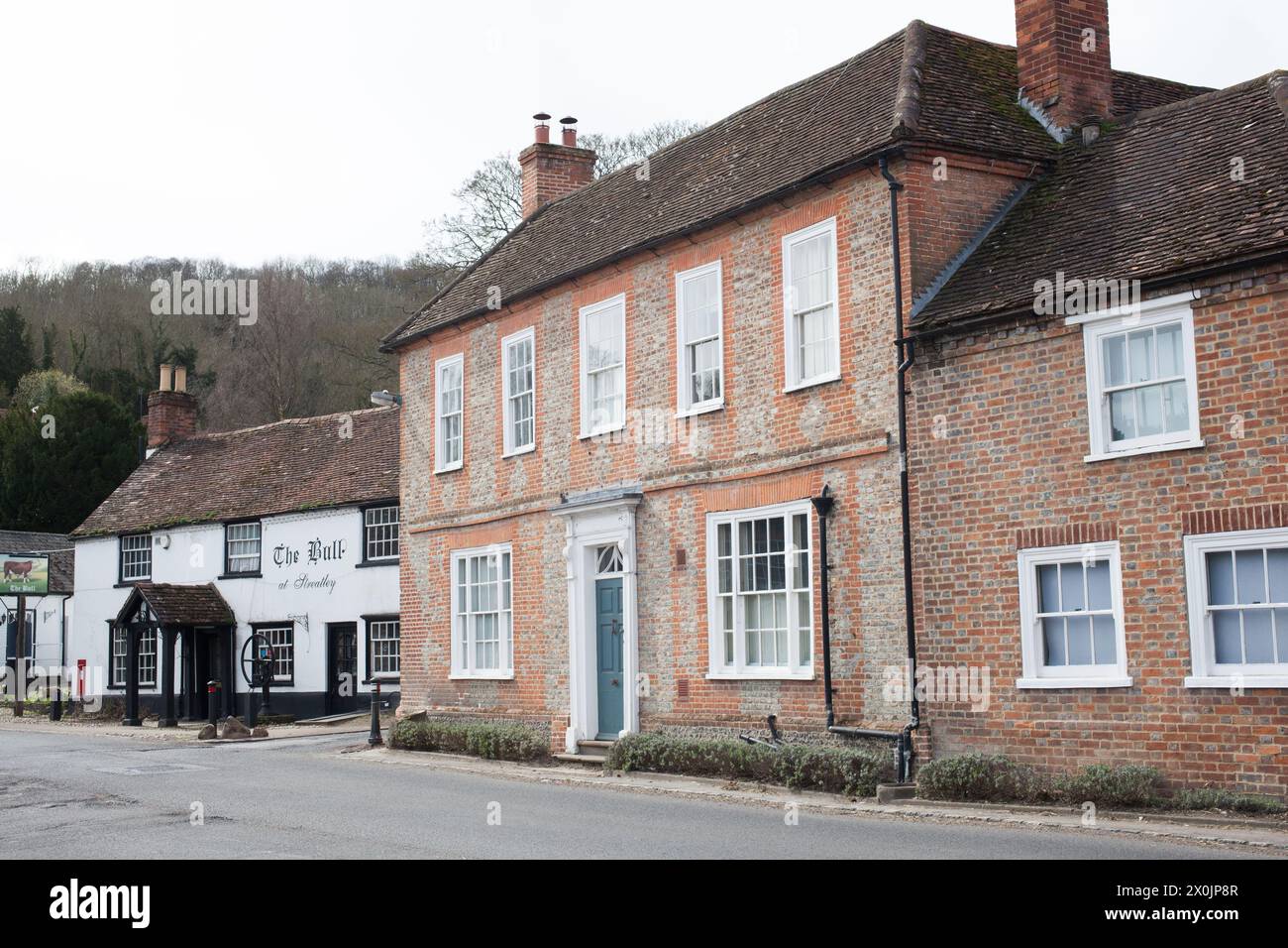 Houses in Streatley, Berkshire in the United Kingdom Stock Photo