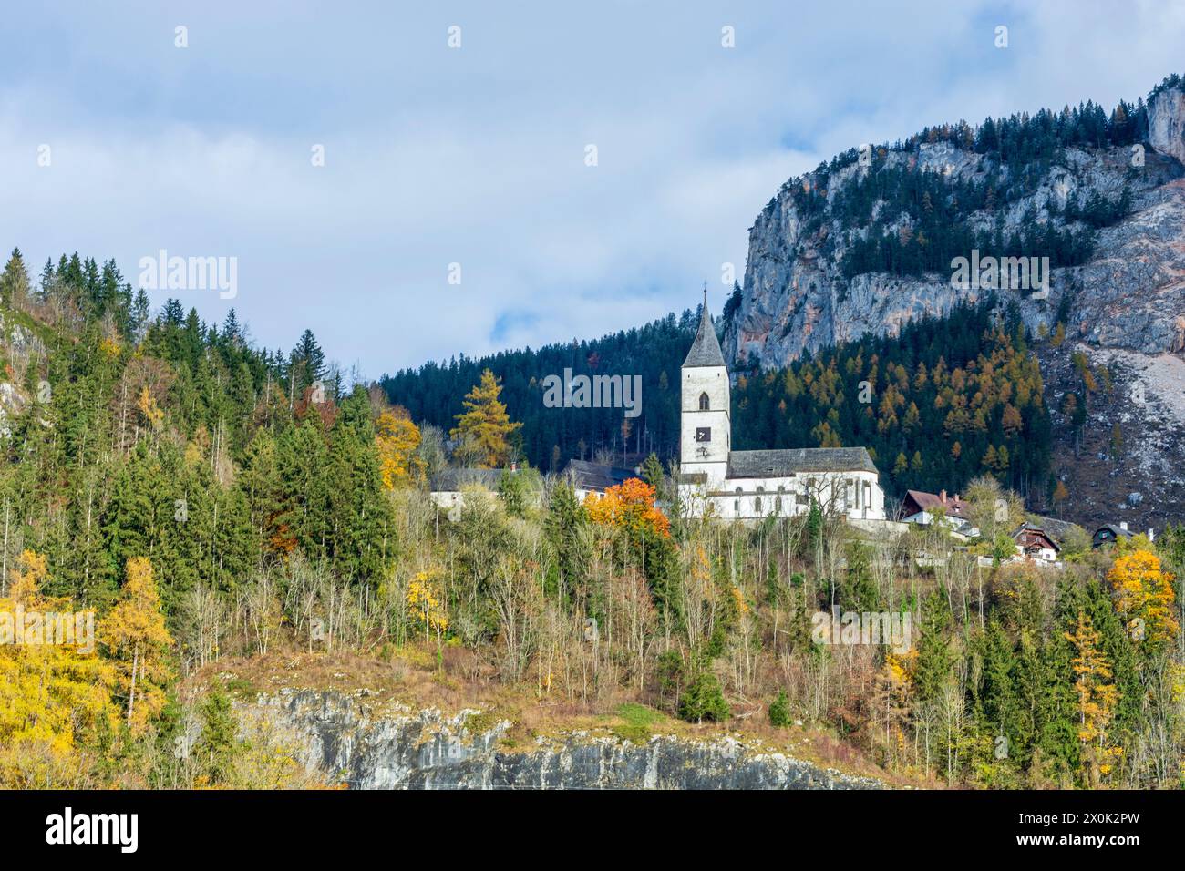 Stainach-Pürgg, village and church Pürgg in Schladming-Dachstein, Styria, Austria Stock Photo