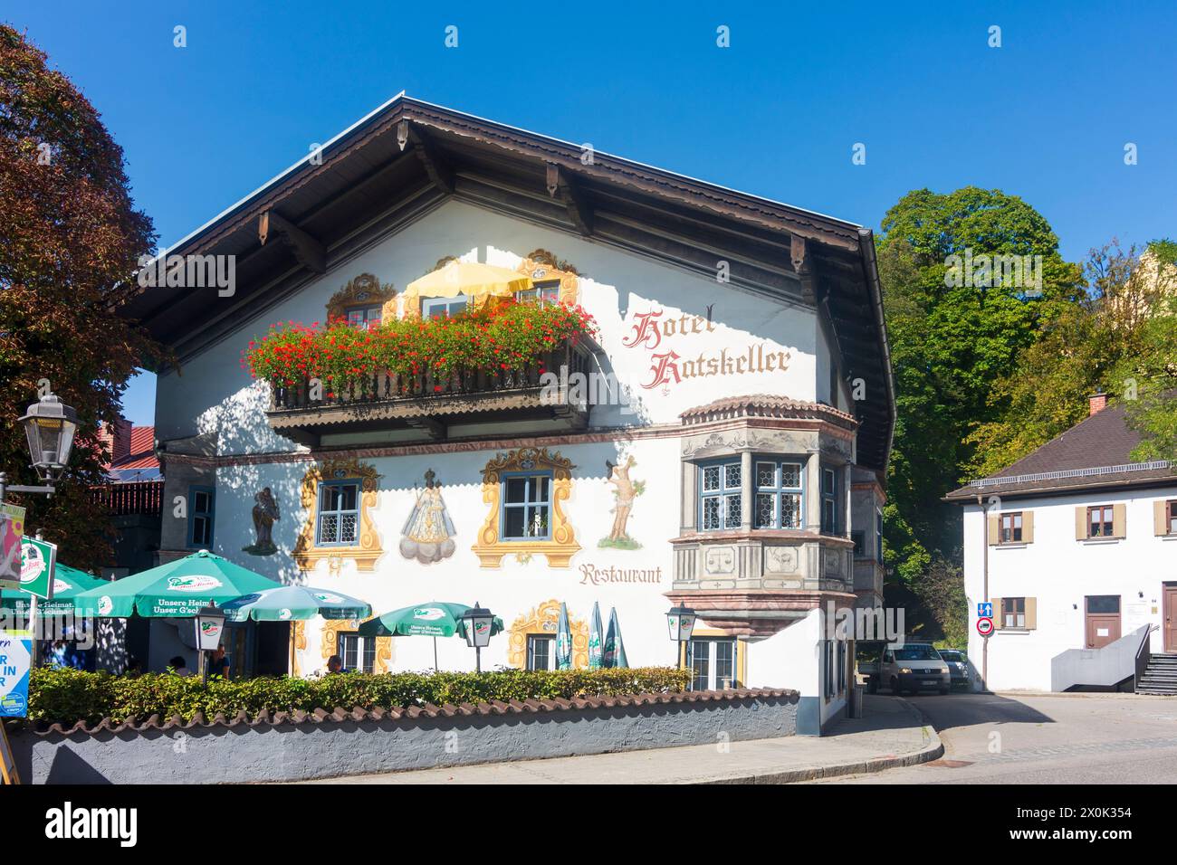 Bad Aibling, hotel Ratskeller, Chiemsee Alpenland, Upper Bavaria, Bavaria, Germany Stock Photo