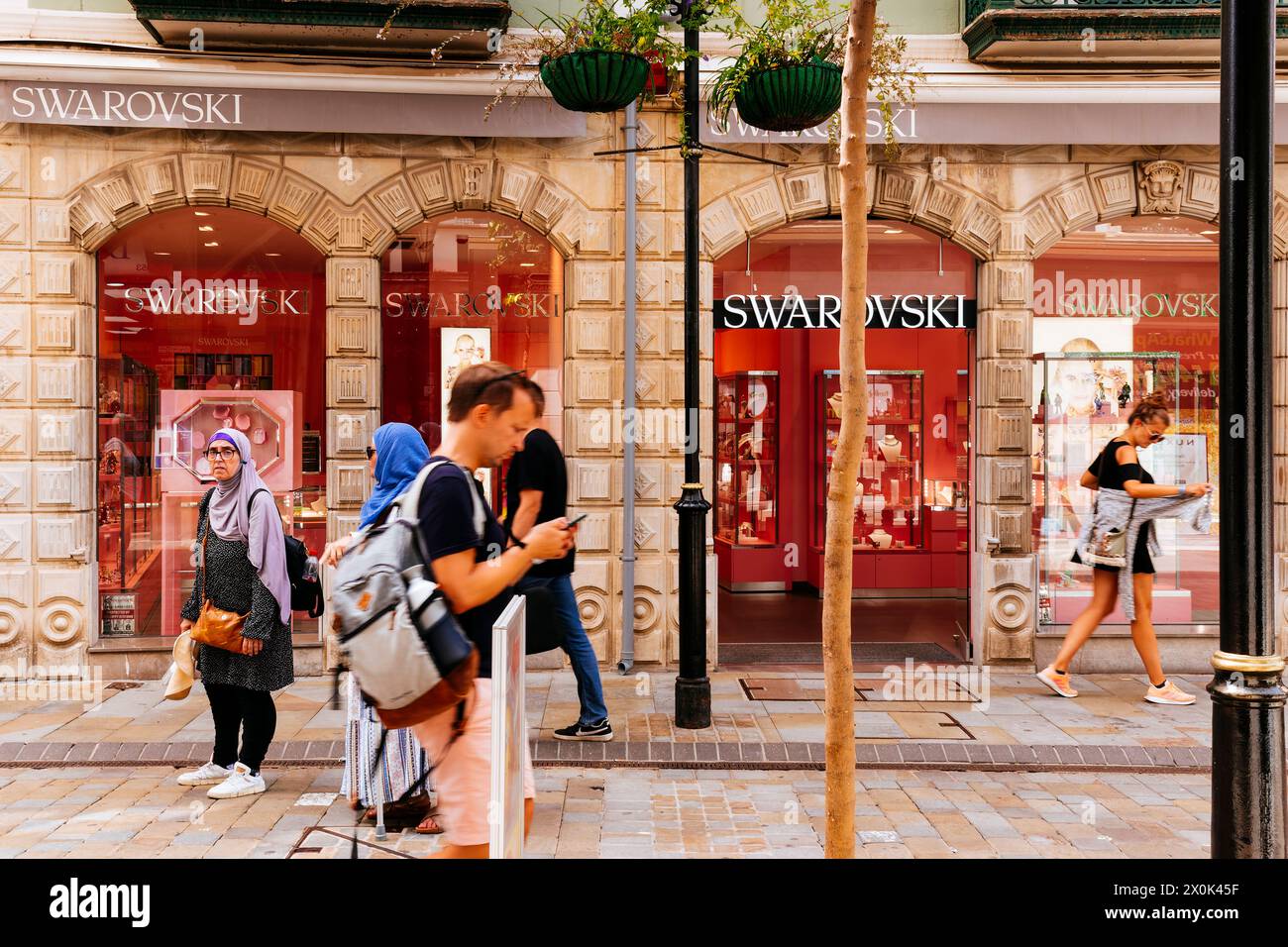 Swarovski jewelry store. Gibraltar, British Overseas Territory, United Kingdom, Europe Stock Photo