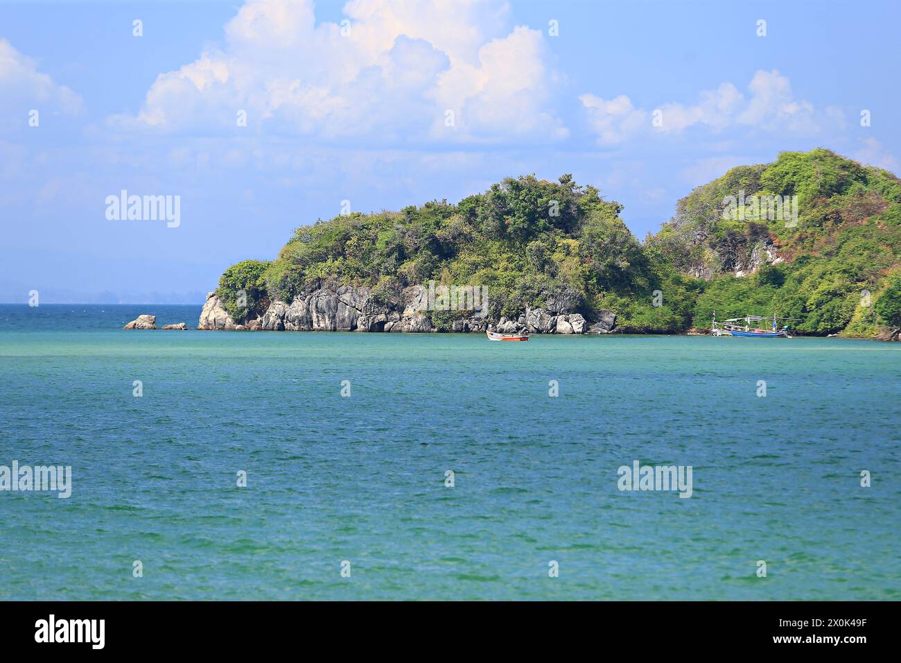 Scenery of Ao Bo Thong Lang Bay in Bang Saphan District. Prachuap Khiri Khan Province, Thailand Stock Photo
