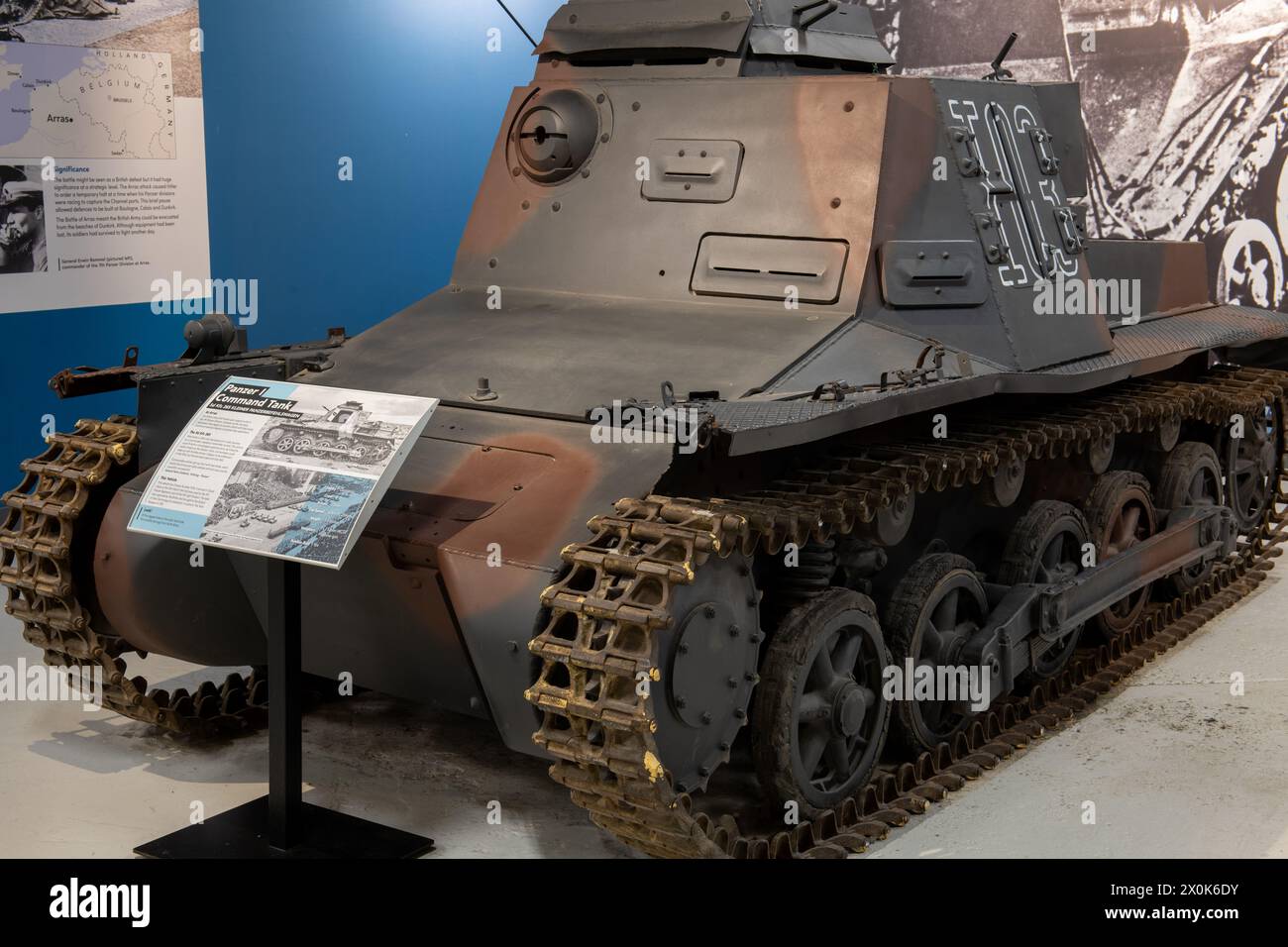 Bovington.Dorset.United Kingdom.February 25th 2024.A Panzer 1 command tank from world war two is on show at the Tank Museum in Dorset Stock Photo