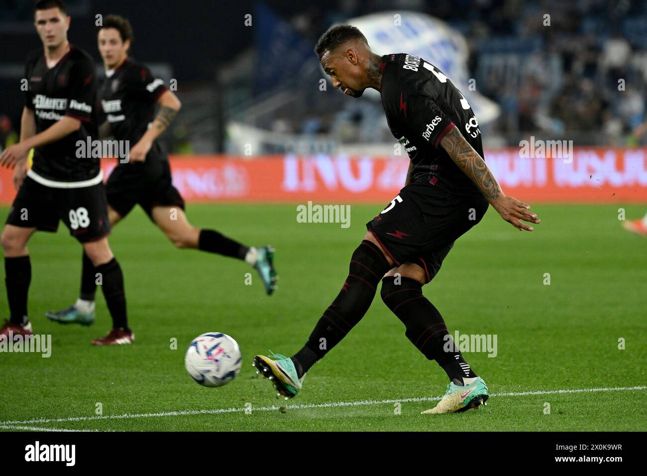 Rome, Italy. 12th Apr, 2024. Jerome Boateng of US Salernitana in action during the Serie A football match between SS Lazio and US Salernitana at Olimpico stadium in Rome (Italy), April 12, 2024. Credit: Insidefoto di andrea staccioli/Alamy Live News Stock Photo