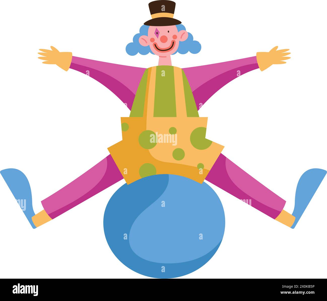 birthday clown with ball isolated Stock Vector Image & Art - Alamy