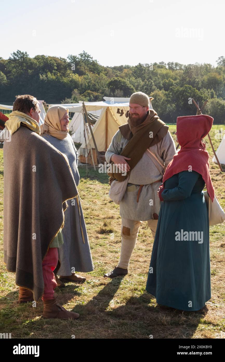Group of festival participants dressed in medieval costume hi-res stock ...