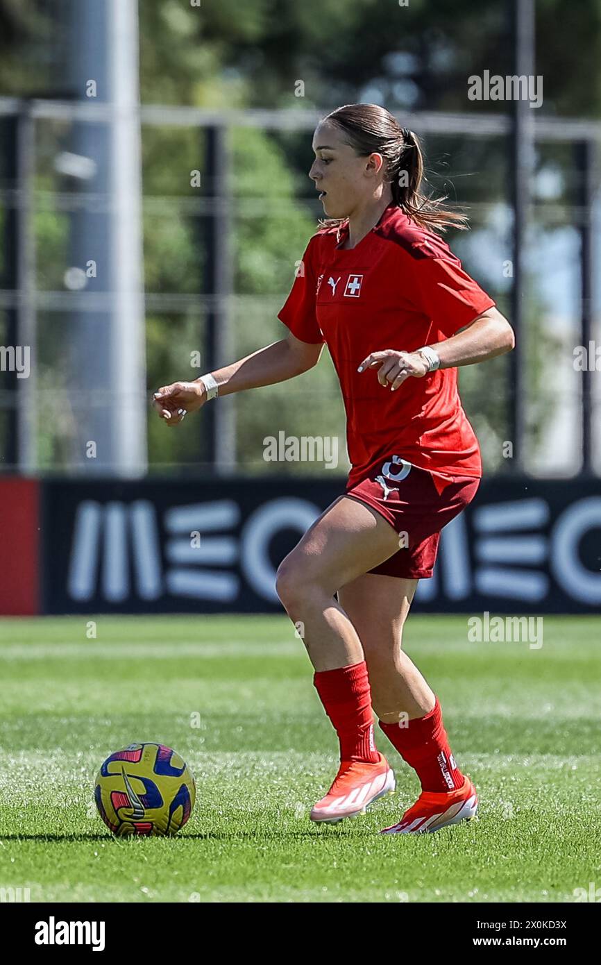 Oeiras, Portugal . 09th Apr, 2024. Oeiras, Portugal, April 09th 2024: Lia Kamber (6 Switzerland) in action during the UEFA European Women's Under 19 Championship game between - Switzerland v Portugal - Cidade do Futebol, Oeiras, Portugal (João Bravo/SPP) Credit: SPP Sport Press Photo. /Alamy Live News Stock Photo