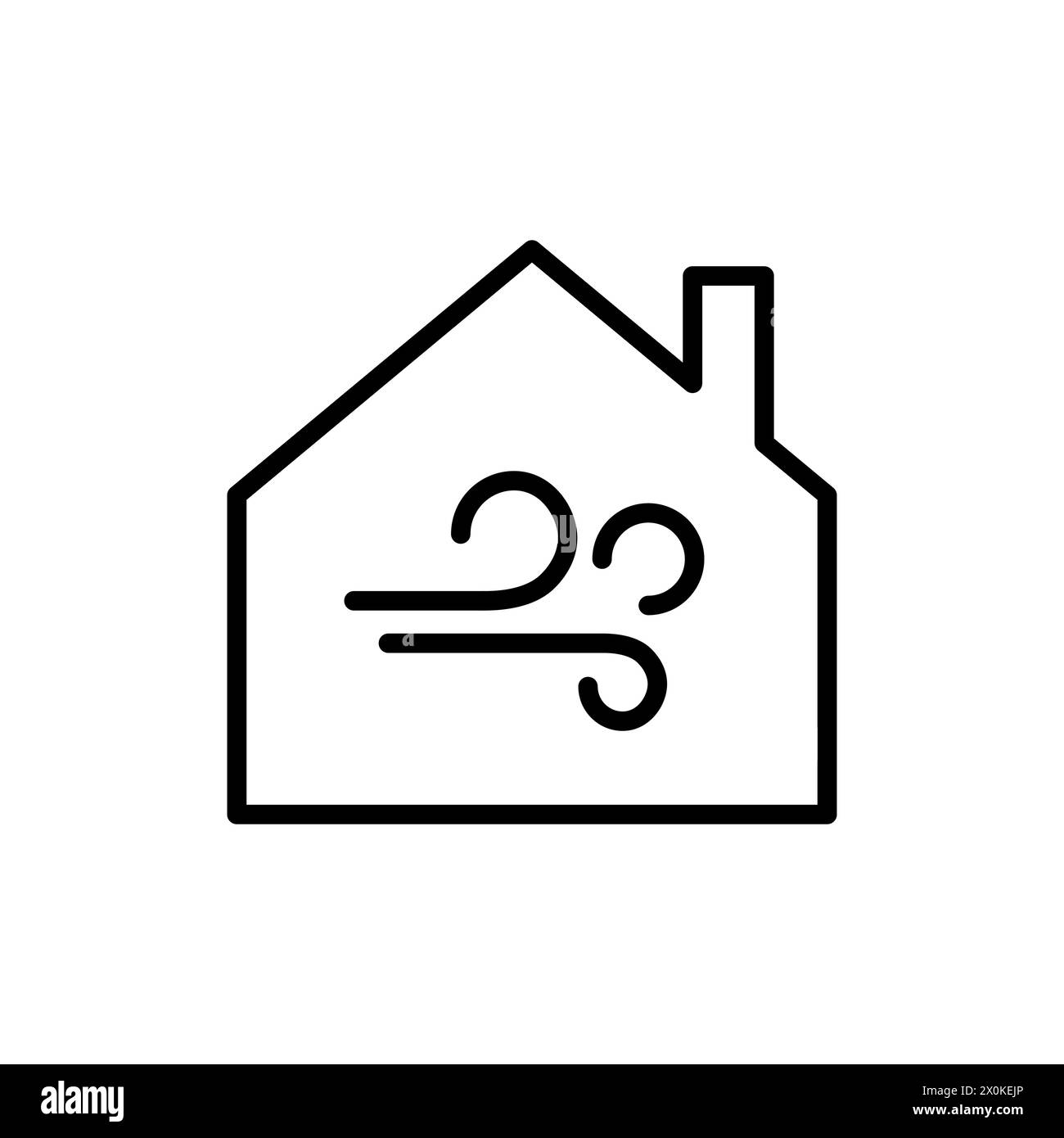 Home air conditioning icon cold warm temperature climate control vector line icon ventilation. Stock Vector