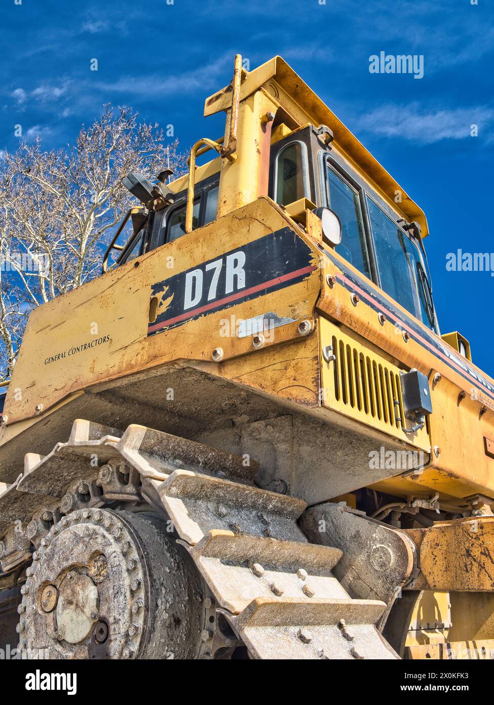 Caterpillar D7 is a medium track-type tractor / Dozer Stock Photo
