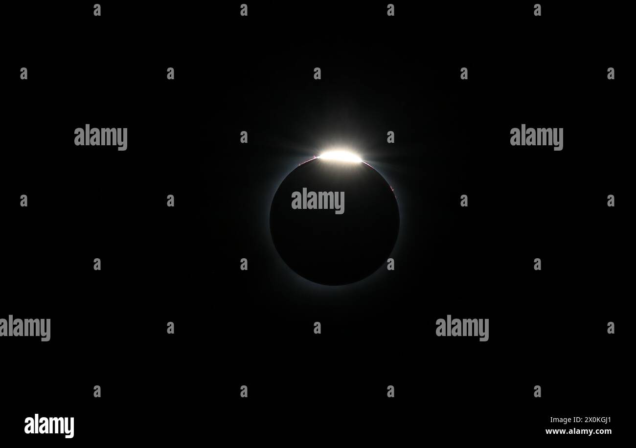 Total Solar Eclipse 2024 April 8 Stock Photo