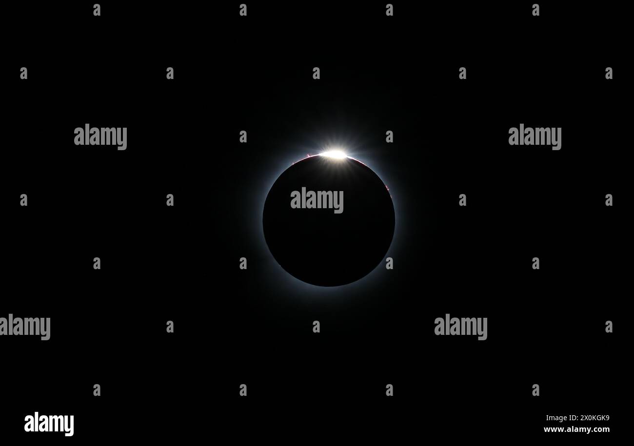Total Solar Eclipse 2024 April 8 Stock Photo