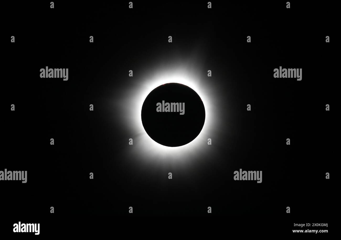 Total Solar Eclipse 2024 April 8 Stock Photo