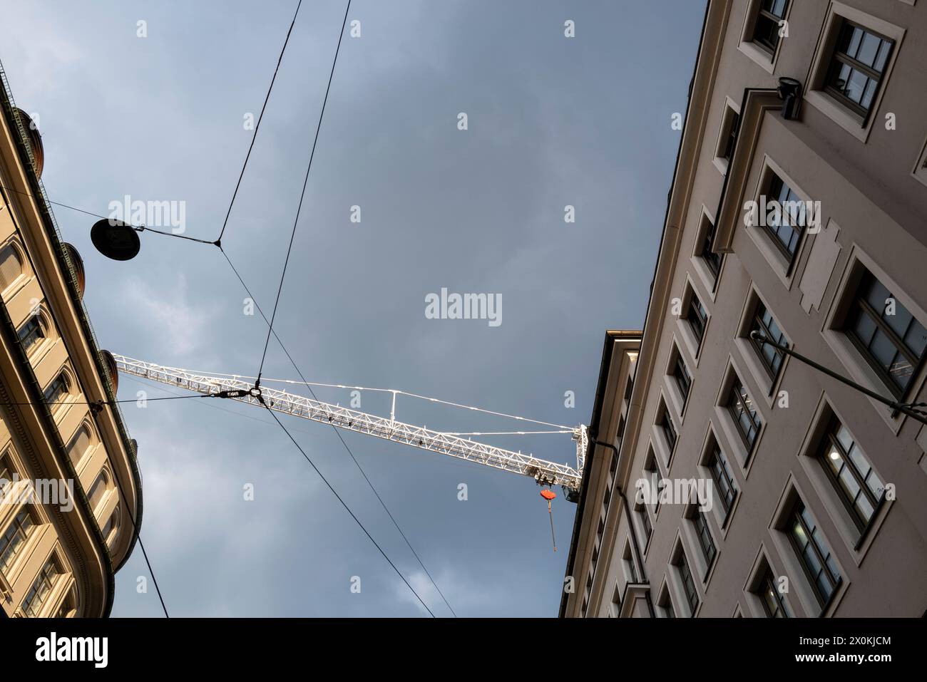 Munich, old town, building, sky, crane Stock Photo