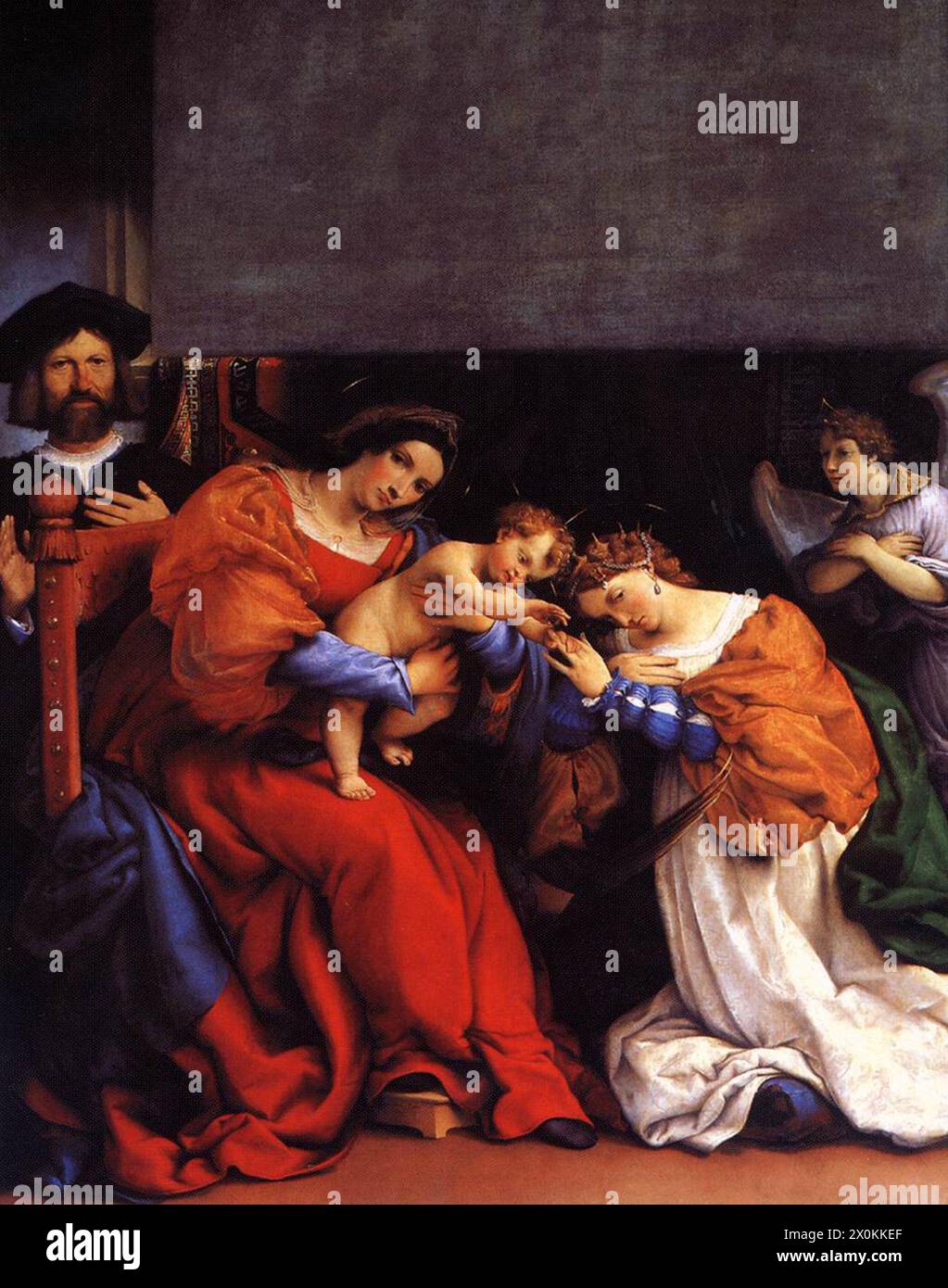 mystic marriage of Saint Catherine of Alexandria - Lorenzo Lotto Stock ...
