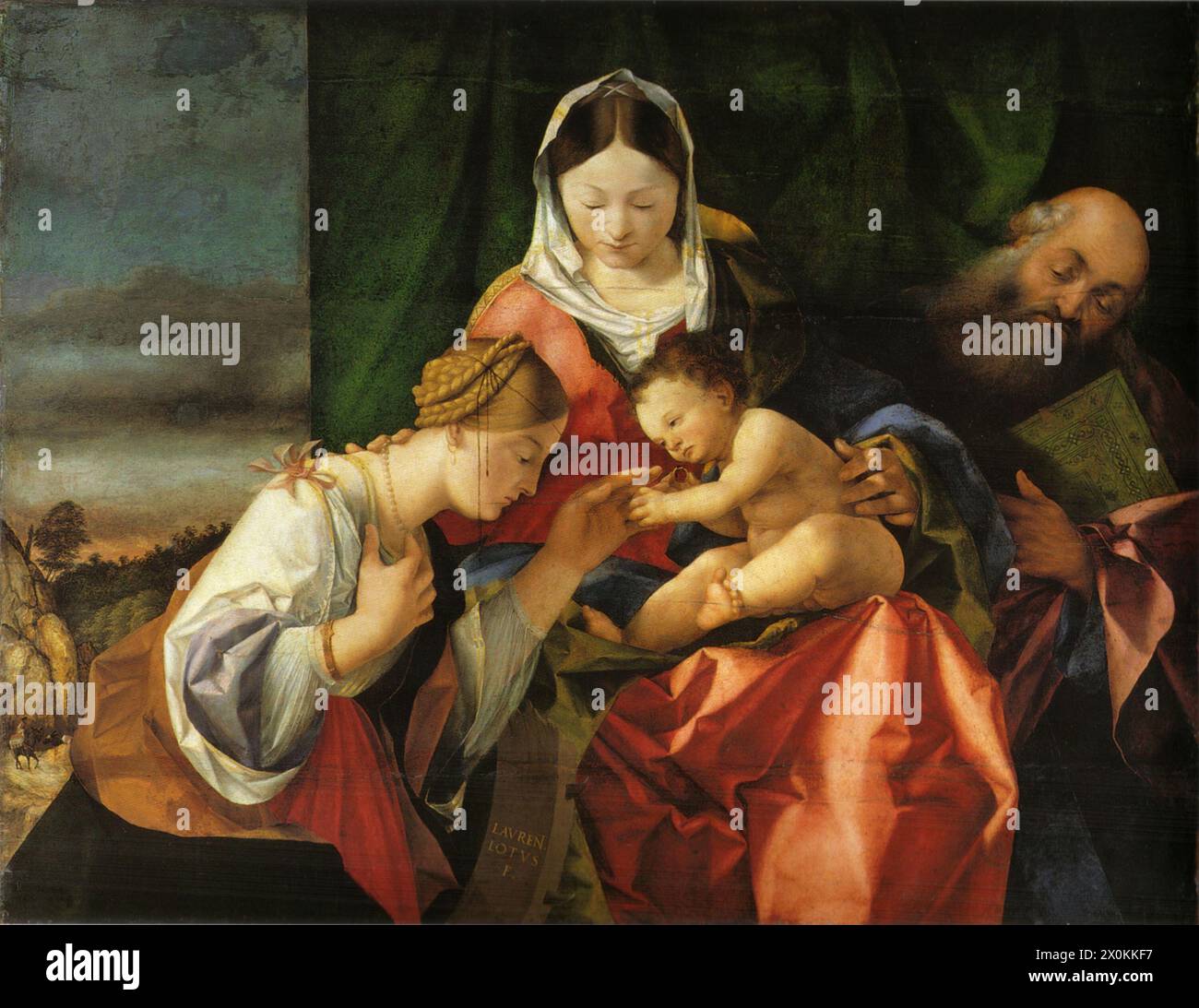 Mystic Marriage of Saint Catherine (1506–1508) by Lorenzo Lotto Stock ...