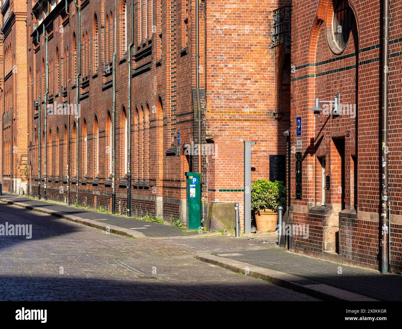 Historic architecture in Hamburg's Speicherstadt warehouse district. Stock Photo