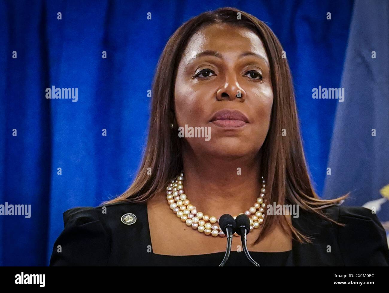 FILE - New York Attorney General Letitia James speaks during a news ...