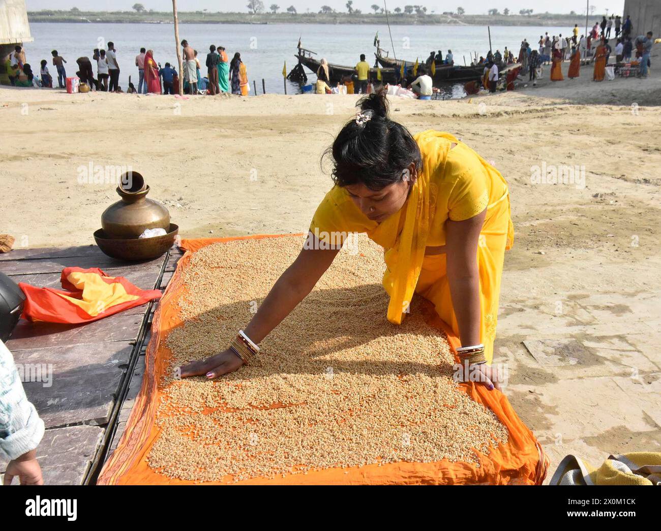 Patna, India. 12th Apr, 2024. PATNA, INDIA APRIL 12 A Chhath devotee