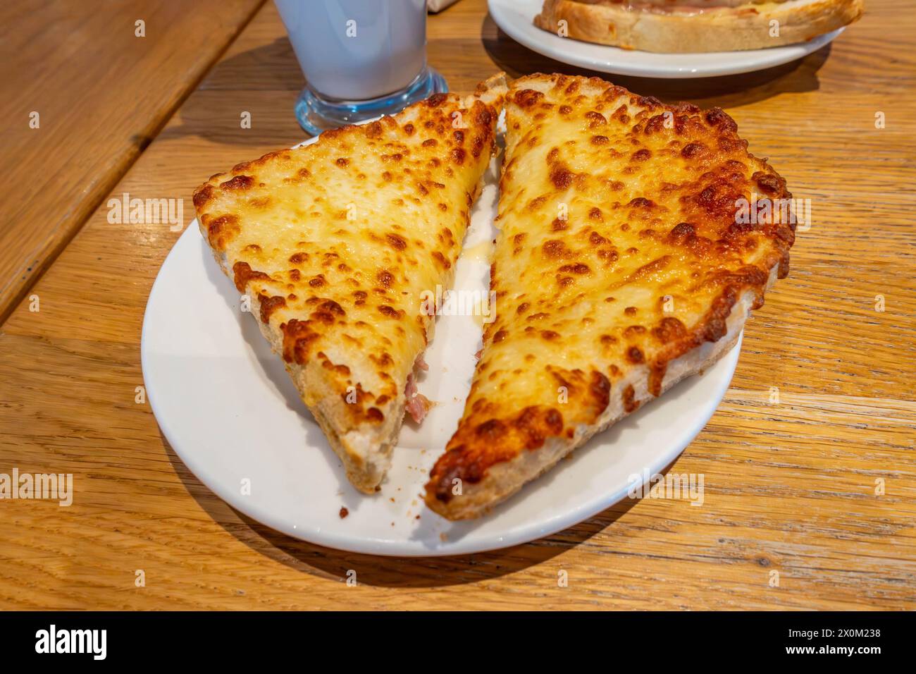 A Ham And Cheese Toasted Sandwich On A Plate Stock Photo - Alamy