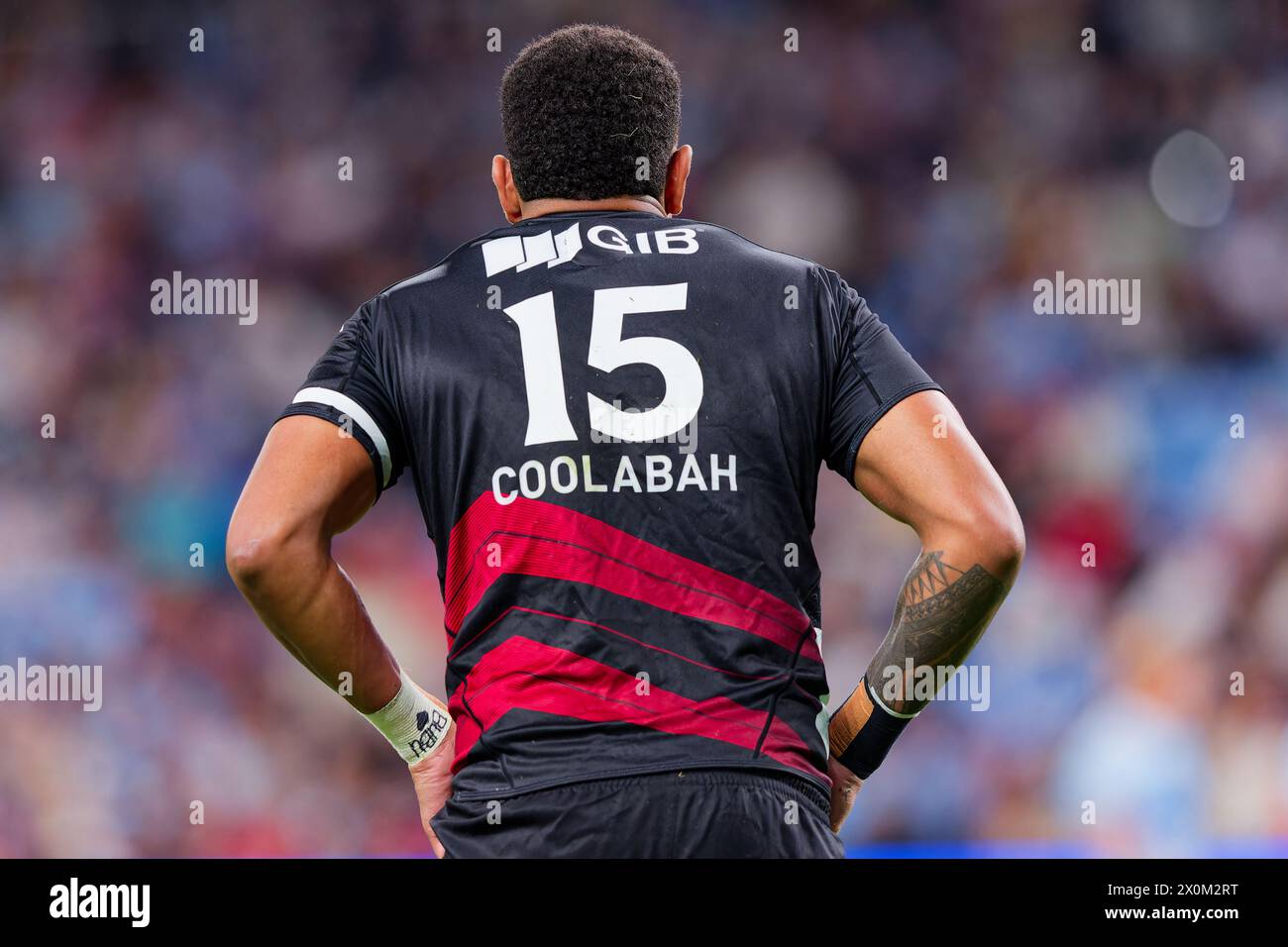 Sydney, Australia. 12th Apr, 2024. Chay Fihaki of the Crusaders looks on during the Super Rugby Pacific 2024 Rd8 match between the Waratahs and the Crusaders at Allianz Stadium on April 12, 2024 in Sydney, Australia Credit: IOIO IMAGES/Alamy Live News Stock Photo