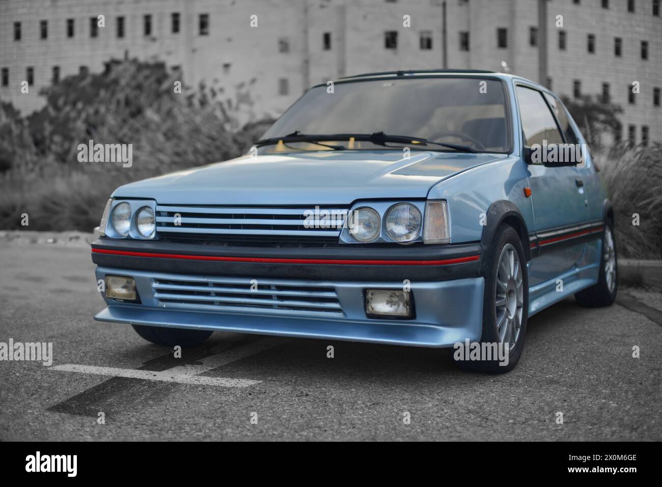 A front of a French Classic hot hatch Stock Photo